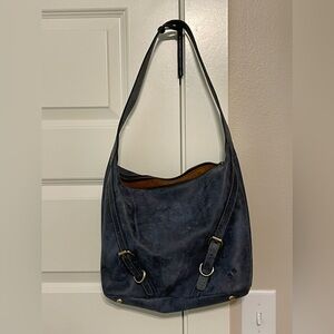 Patricia Nash Elia Denim Leather Small Hobo Bag